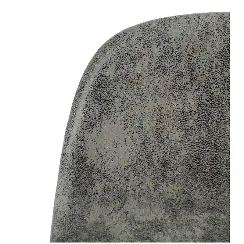 Chaise de salle à manger « Spoon Back » style Mid-Century avec assise rembourrée, pieds en métal noir, gris-brun