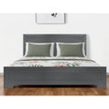 HomeRoots Gray Inlaid Panels Wood Queen Bed Frame
