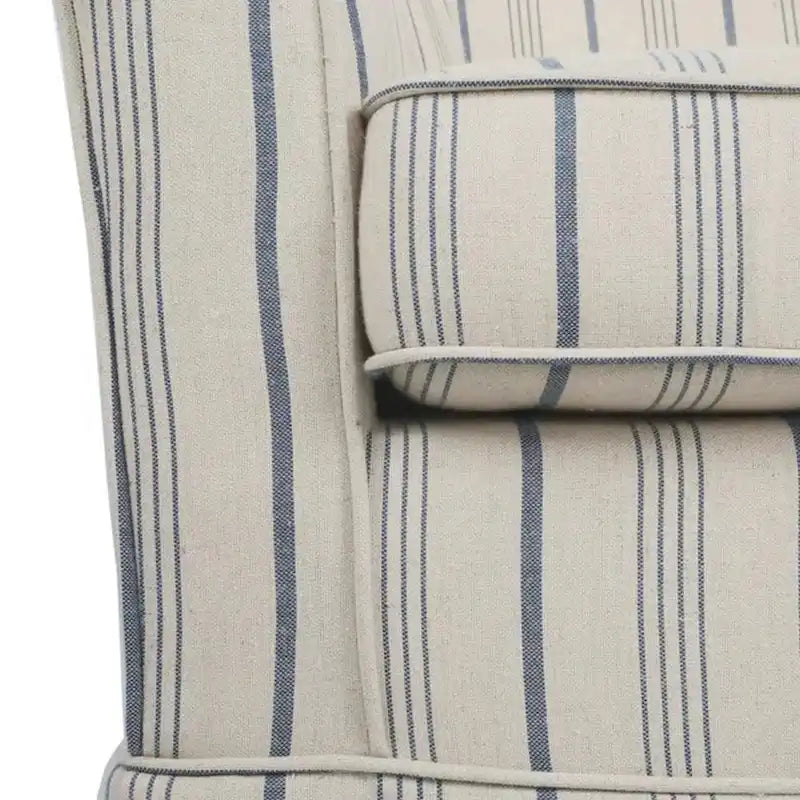 Fauteuil pivotant rond à jupe en tissu rayé blanc et gris