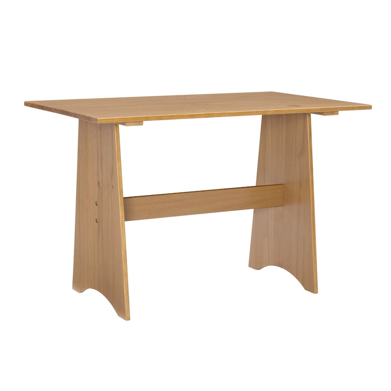 Table de salle à manger rectangulaire en pin massif, finition laquée transparente, miel brun ou blanc