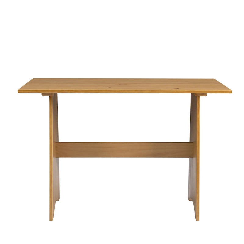 Table de salle à manger rectangulaire en pin massif, finition laquée transparente, miel brun ou blanc