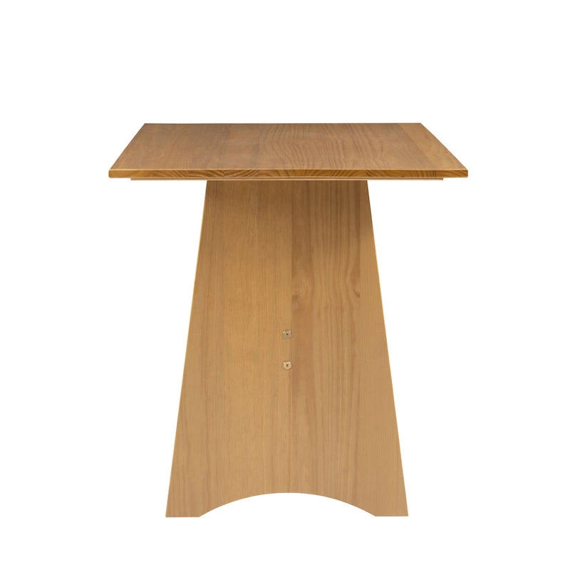 Table de salle à manger rectangulaire en pin massif, finition laquée transparente, miel brun ou blanc