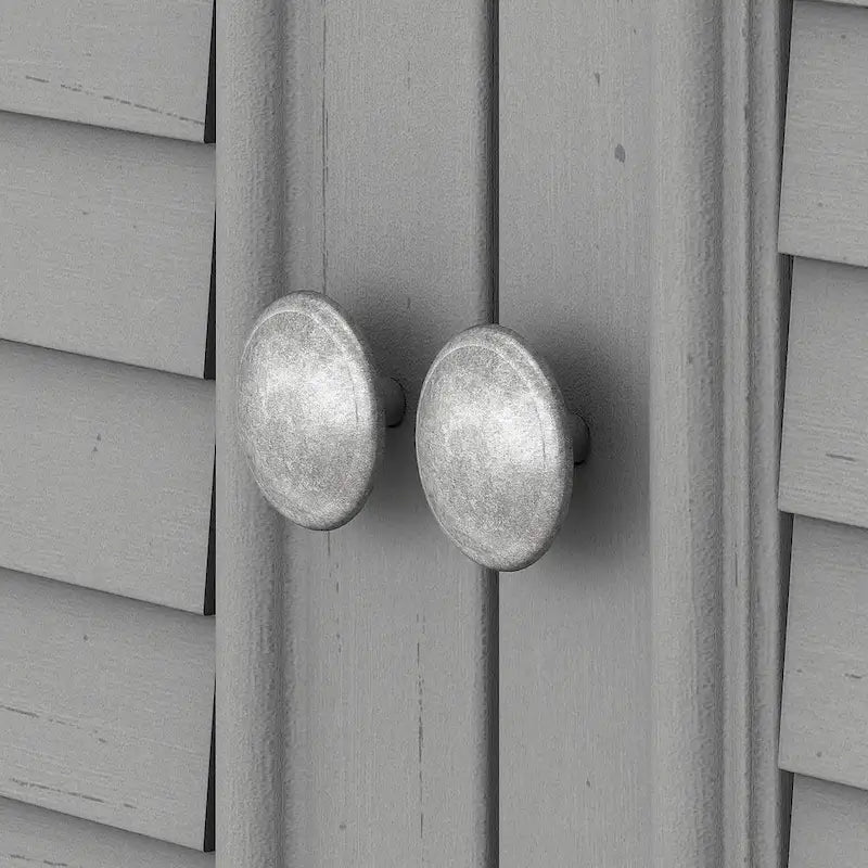 Meuble de rangement de ferme avec portes à persiennes, tiroir classeur, blanc antique