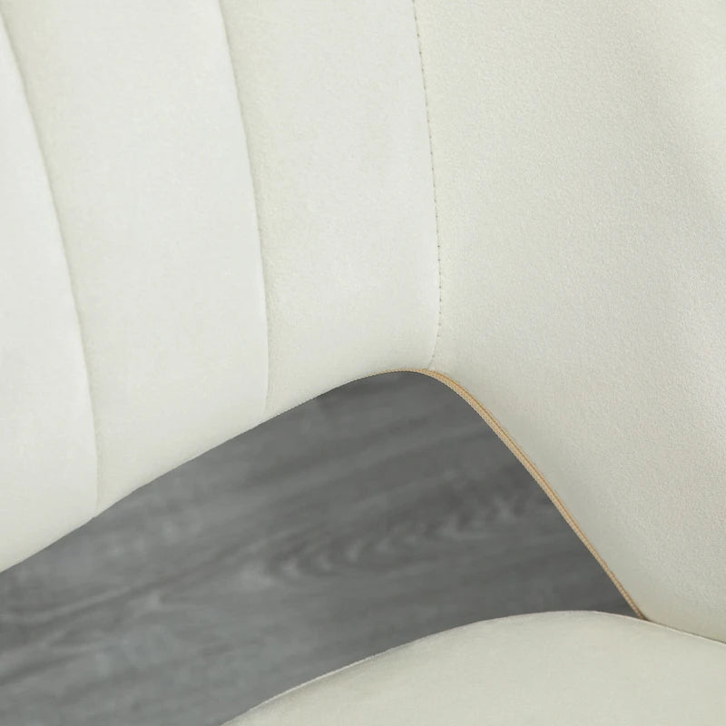 Chaise de bureau pivotante sans accoudoirs en velours à dossier moyen, hauteur réglable, rose