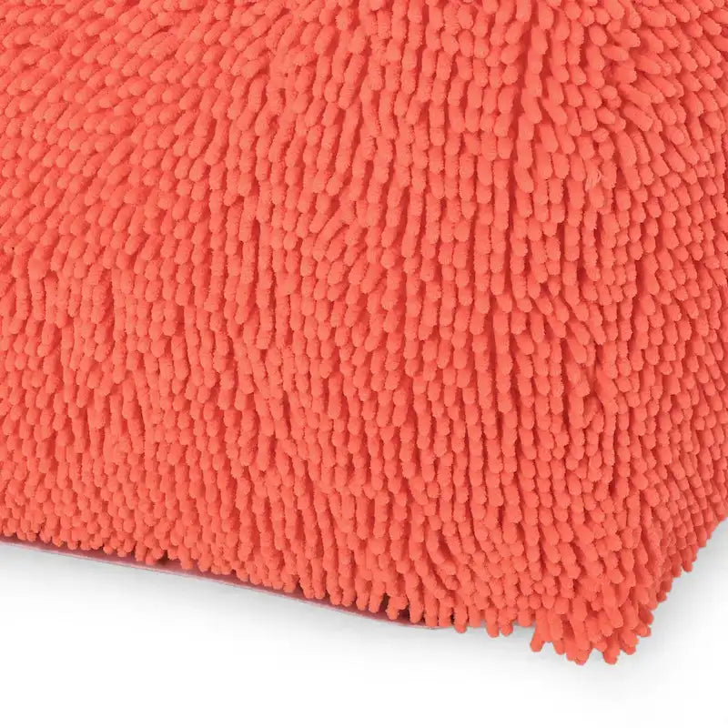 Pouf moderne en chenille microfibre avec housse amovible Jaune corail Lavande Anthracite