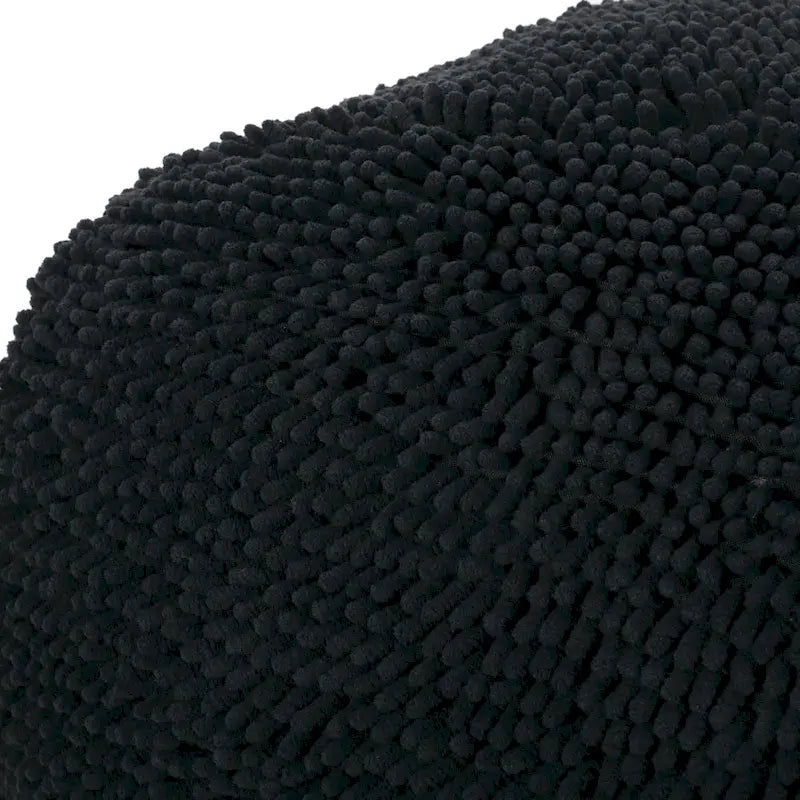 Pouf moderne en chenille microfibre avec housse amovible Jaune corail Lavande Anthracite