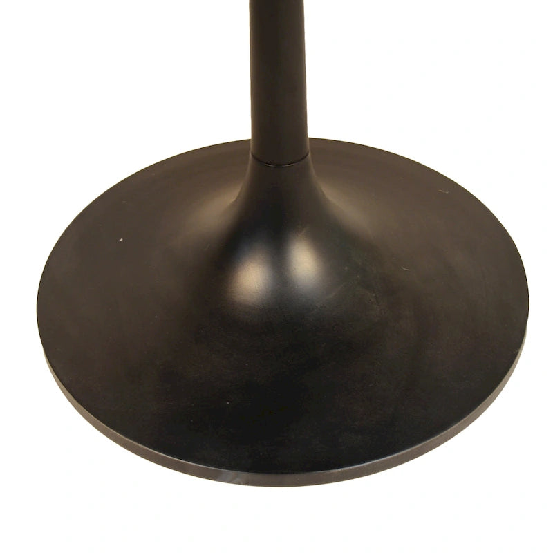 Table à manger ronde de 102 cm en manguier massif avec pied tulipe, or antique d'orme