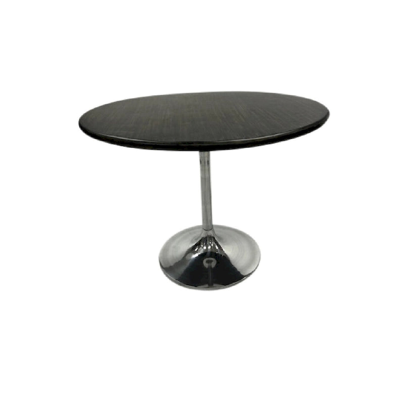 Table à manger ronde de 102 cm en manguier massif avec pied tulipe, or antique d'orme