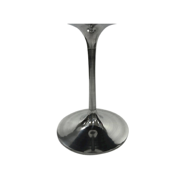 Table à manger ronde de 102 cm en manguier massif avec pied tulipe, or antique d'orme