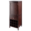47.5 Walnut Finish 3 Section Jelly Cupboard Style Storage Cabinet