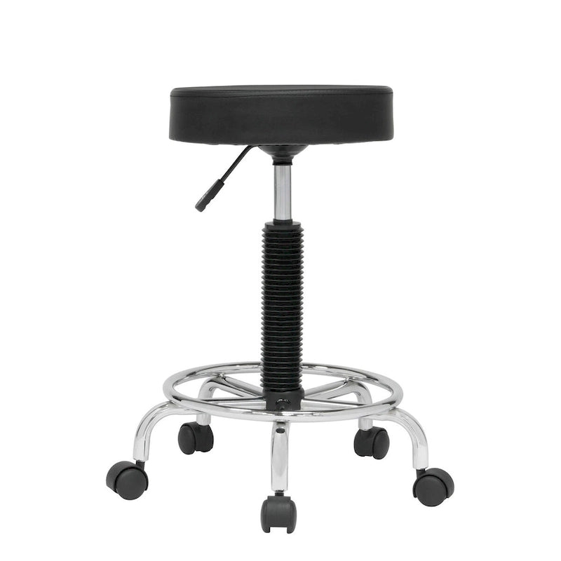 Calico Designs Padded, Rolling, Height Adjustable Stool with Footring